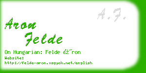 aron felde business card